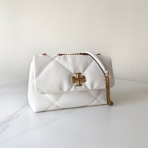 Tory Burch diamond grid platinum chain bag shoulder bag crossbody bag